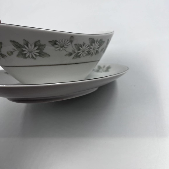 Mikasa Vintage Gravy Boat Bowl On Plate Set Daisy Pattern China Piece - Picture 9 of 11